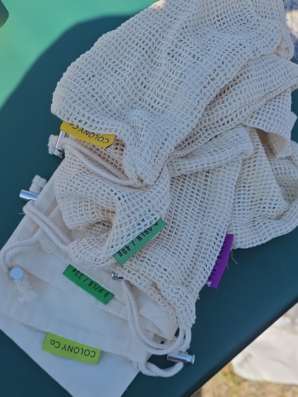 NWOT Colony & Co Drawstring Food Storage Bags - Set Of 5